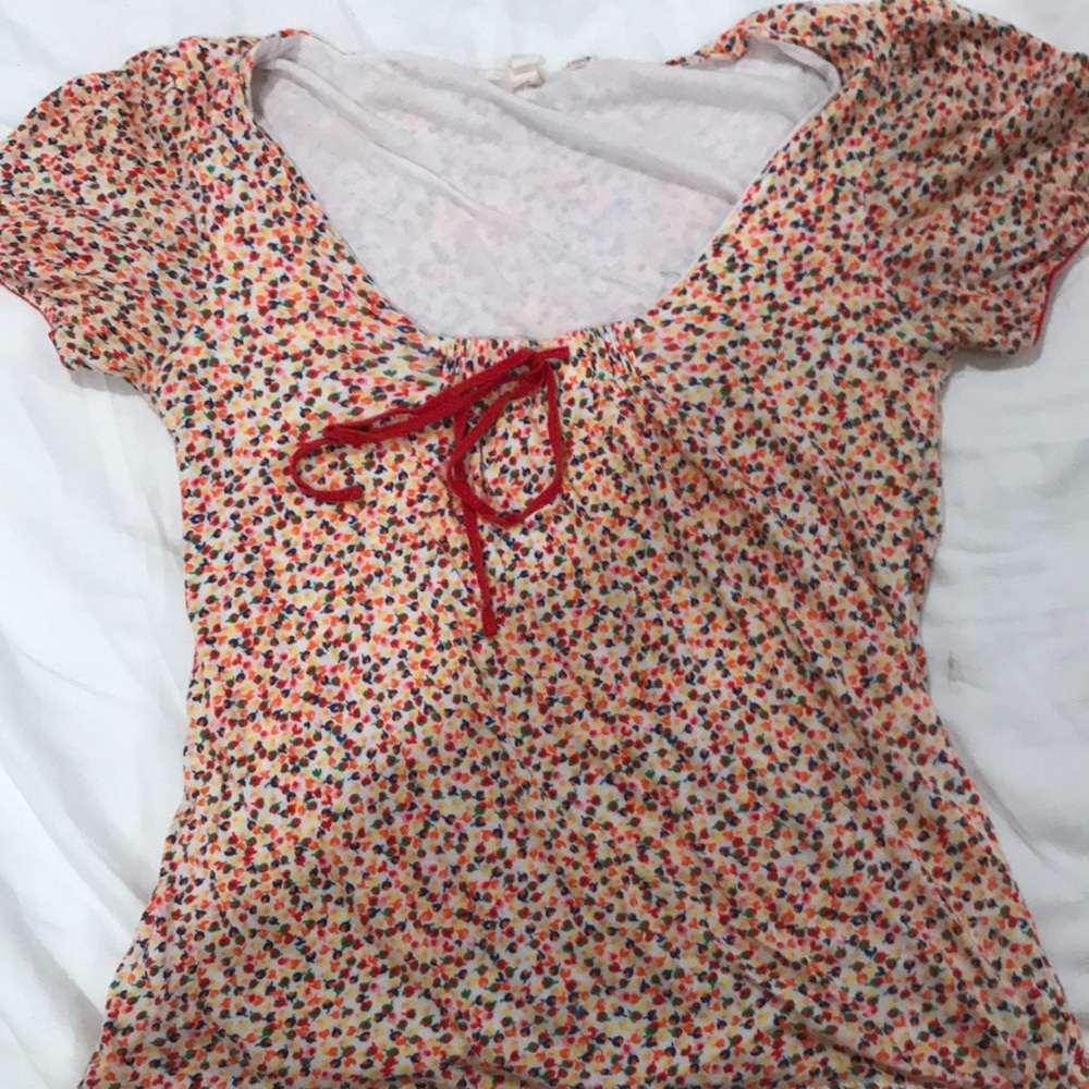 Anthropologie little yellow button blouse